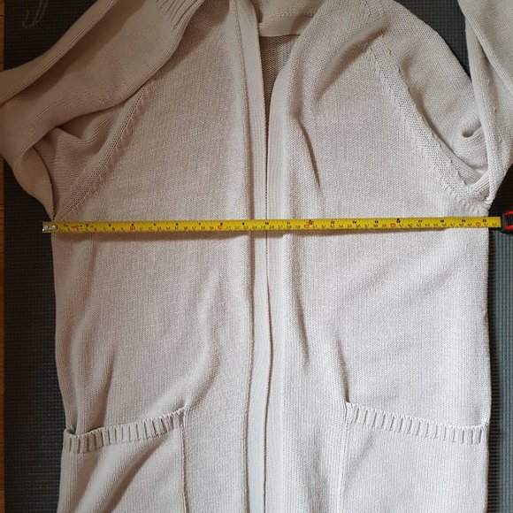 Open Cardigan Sweater 100% Cotton Size M - Picture 6 of 8